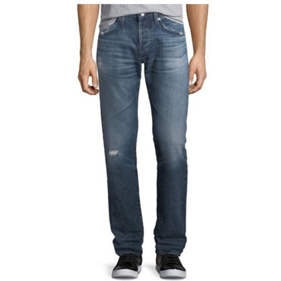 AG Men’s Matchbox Slim Straight Selvedge Jeans in 17 Years Psych Wash - Picture 1 of 11